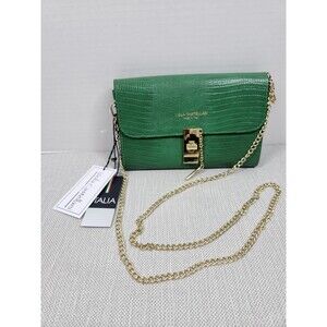 Viola Castellani Emerald Green Crossbody Embossed Leather Bag Evening Handbag
